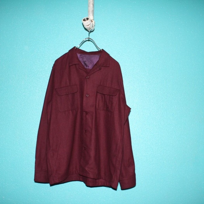 60s Wool Open Collar Shirt | Vintage.City 빈티지숍, 빈티지 코디 정보