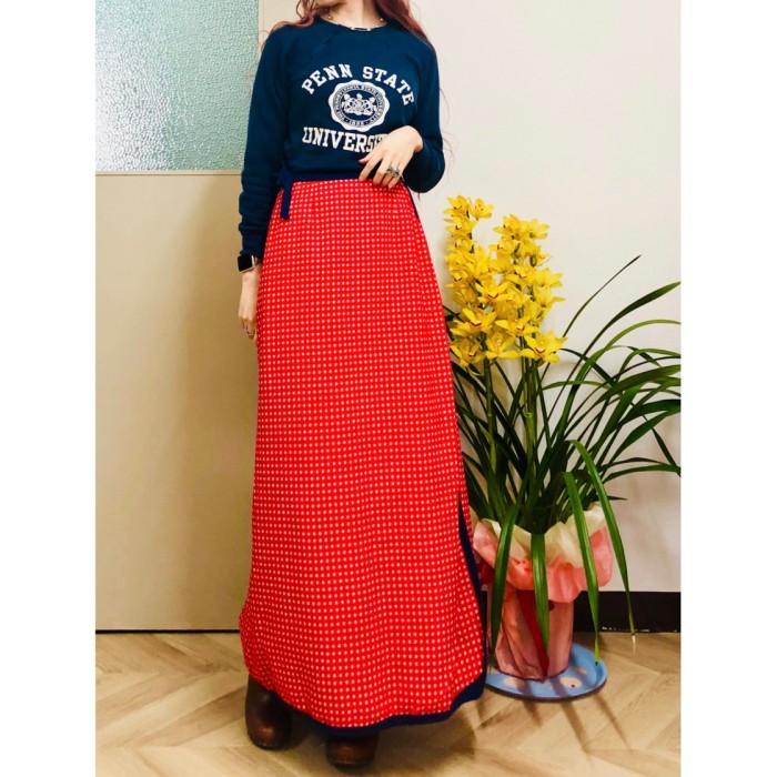 Vintage reversible wrap maxi skirt | Vintage.City 古着屋、古着コーデ情報を発信
