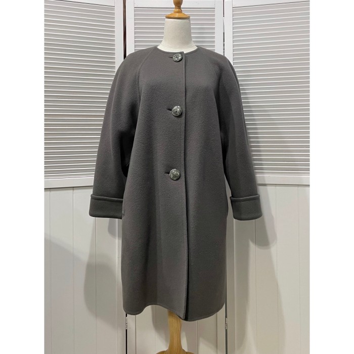 marble button collarless coat | Vintage.City 古着屋、古着コーデ情報を発信