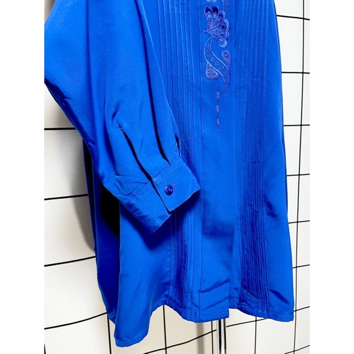 ヨーロッパ古着 ブラウス ヴィンテージ 刺繍 ブルー レトロ シャツ | Vintage.City 古着屋、古着コーデ情報を発信