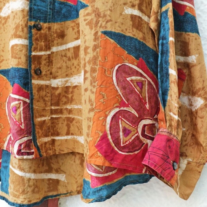 Artistic Overall Pattern Silk Shirt | Vintage.City Vintage Shops, Vintage Fashion Trends
