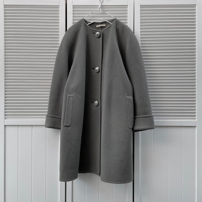 marble button collarless coat | Vintage.City 빈티지숍, 빈티지 코디 정보