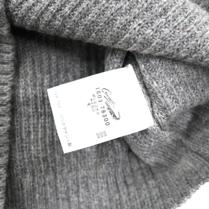 CROCODILE ボーダーニット セーター M グレー ワンポイントロゴ | Vintage.City 古着屋、古着コーデ情報を発信