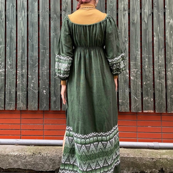 70s Embroidered maxi dress | Vintage.City 古着屋、古着コーデ情報を発信