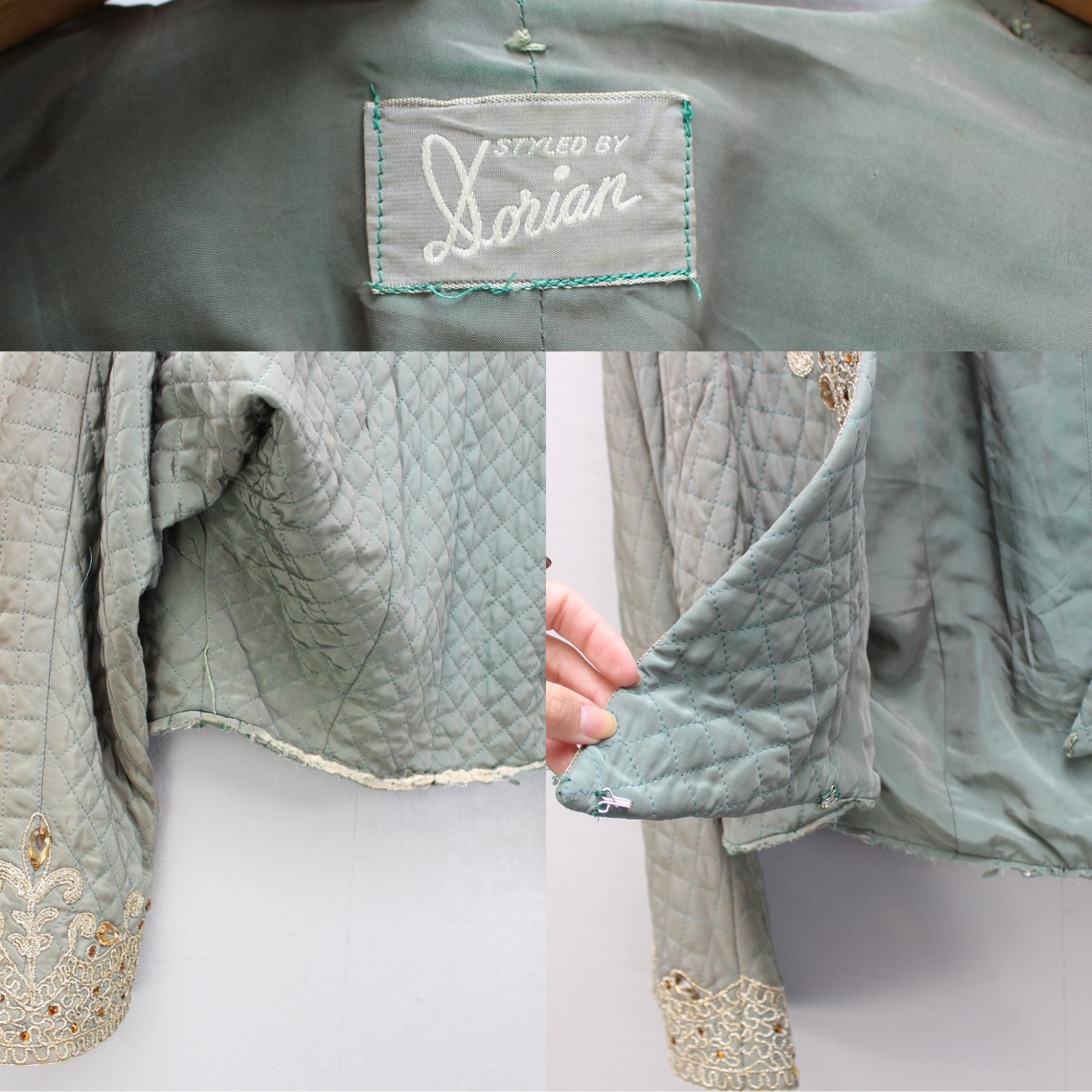 60's〜70's USA VINTAGE ビジュー刺繍キルティングジャケット