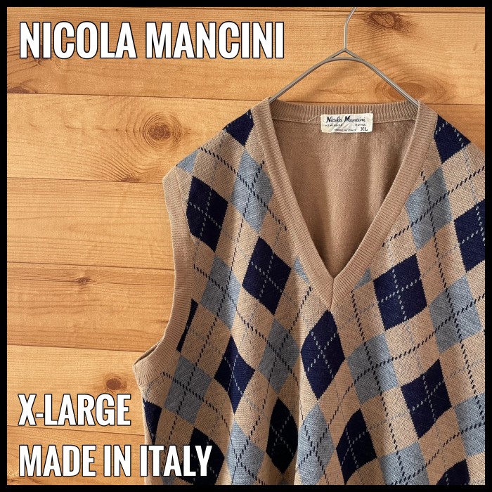 【NICOLAMANCINI】イタリア製 ベスト プルオーバー アーガイル 古着 | Vintage.City 古着屋、古着コーデ情報を発信