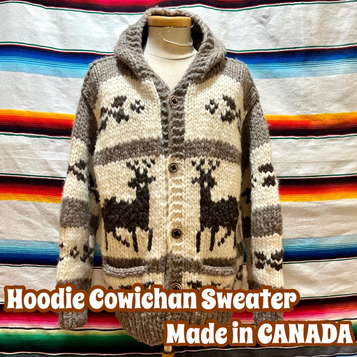 ■値下げ■　TOTEM　カウチン　カナダ製　ヴィンテージ セーター インディアン