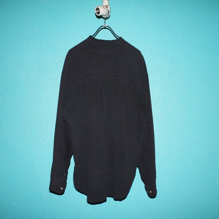 90s STRUCTURE Band Collar Silk Shirt | Vintage.City Vintage Shops, Vintage Fashion Trends