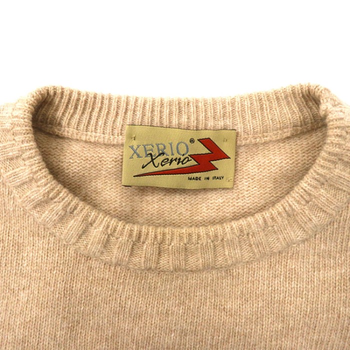 XERIO キャラクターニット セーター M ベージュ ウール イタリア製 | Vintage.City 古着屋、古着コーデ情報を発信