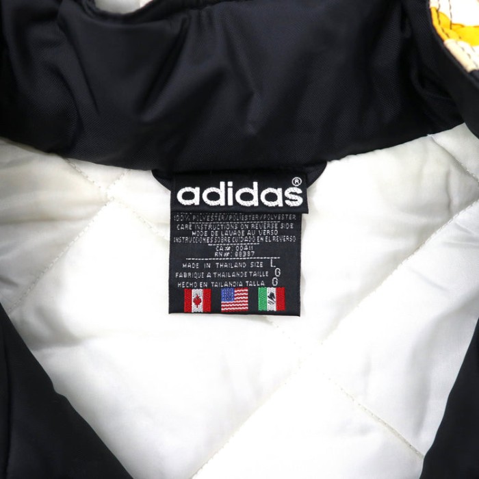 【90s】adidas アディダス　ベンチコート　中綿ジャケット　万国旗タグ