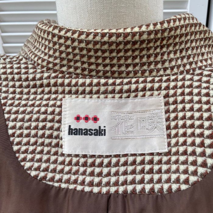 geometric tweed balmacaan coat | Vintage.City 古着屋、古着コーデ情報を発信
