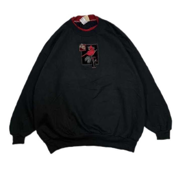 2Xsize embroidery Bird sweat | Vintage.City 古着屋、古着コーデ情報を発信