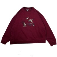 XXLsize Animal embroidery sweat | Vintage.City ヴィンテージ 古着