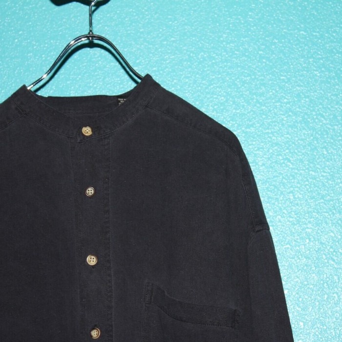 90s STRUCTURE Band Collar Silk Shirt | Vintage.City 빈티지숍, 빈티지 코디 정보