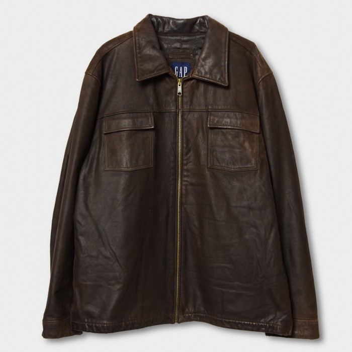 "GAP" Nubuck Leather Jacket | Vintage.City 古着屋、古着コーデ情報を発信