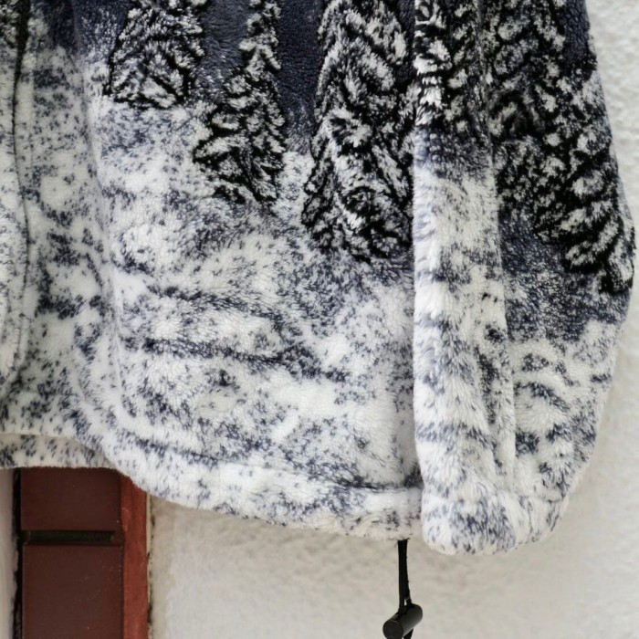 Wolf Pattern Big Fleece Jacket | Vintage.City 古着屋、古着コーデ情報を発信