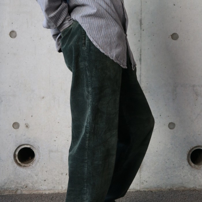 Vintage green corduroy slacks | Vintage.City 古着屋、古着コーデ情報を発信