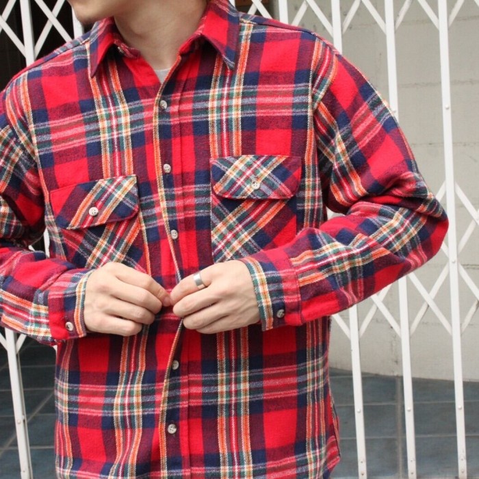 70s FIVE BROTHER Cotton Flannel Shirt | Vintage.City 古着屋、古着コーデ情報を発信