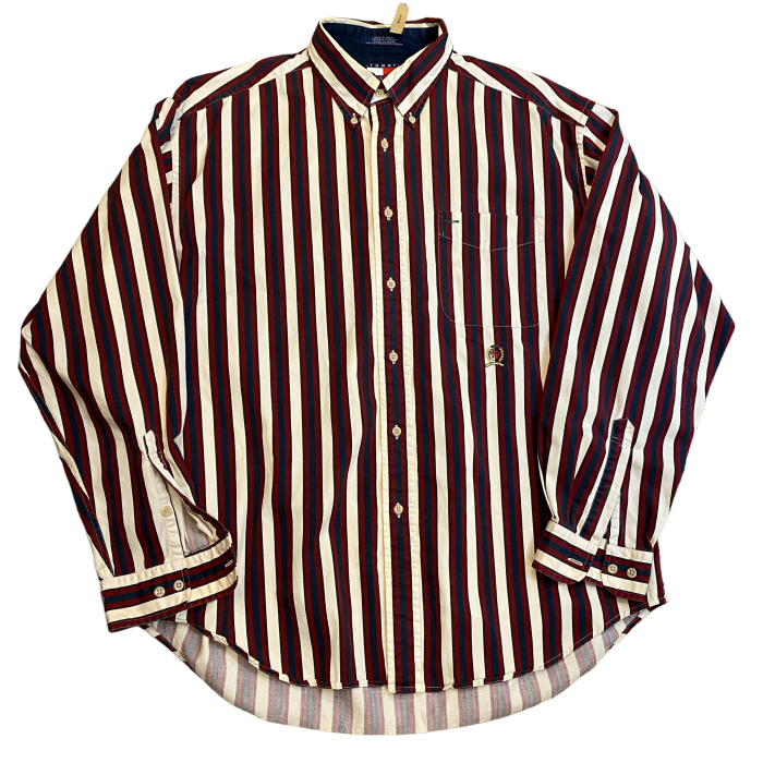 ビンテージ 90年代 トミーヒルフィガー ロゴ刺繍 ボタンダウンシャツ L | Vintage.City 빈티지숍, 빈티지 코디 정보