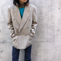 80s BEIGE DOUBLE TAILORED JACKET | Vintage.City 古着屋、古着コーデ情報を発信