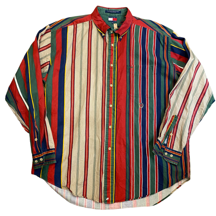 ビンテージ 90年代 トミーヒルフィガー ロゴ刺繍 ボタンダウンシャツ  XL | Vintage.City 古着屋、古着コーデ情報を発信