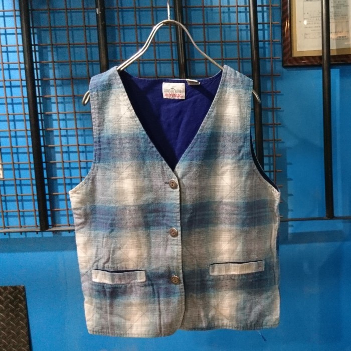 90's ombre check vest | Vintage.City 古着屋、古着コーデ情報を発信