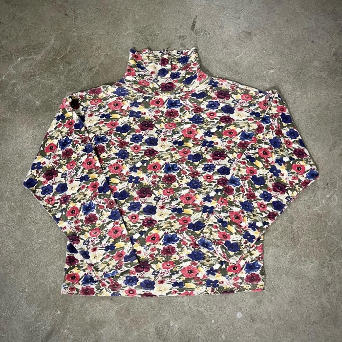 Flower turtle  neck  shirt | Vintage.City 古着屋、古着コーデ情報を発信