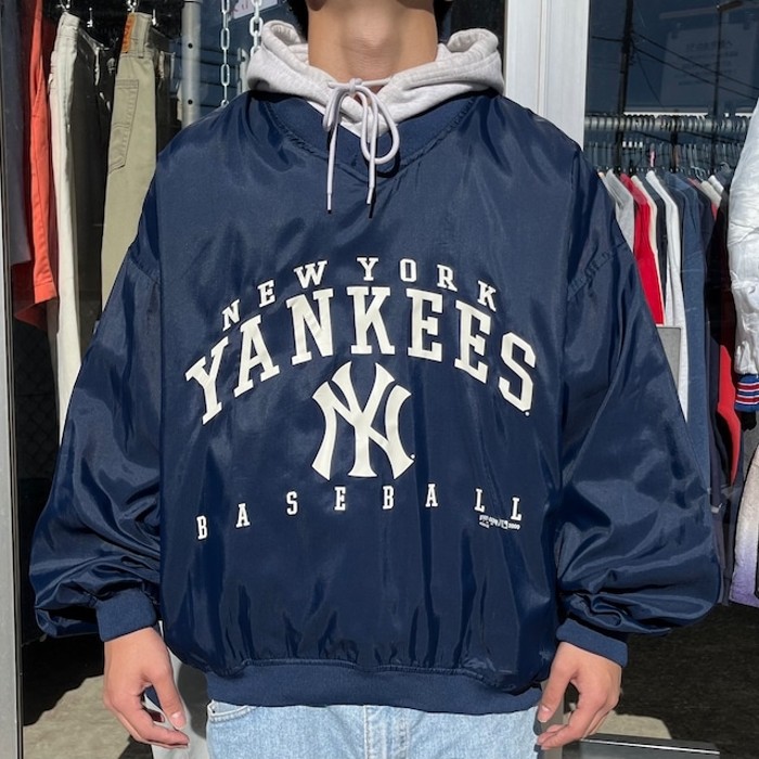 00s MLB ニューヨーク ヤンキース ナイロンプルオーバー プリントロゴ | Vintage.City 古着屋、古着コーデ情報を発信
