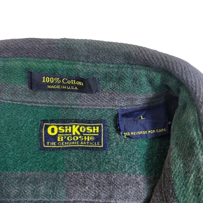 OSHKOSH / Block check heavy nel shirt | Vintage.City 빈티지숍, 빈티지 코디 정보