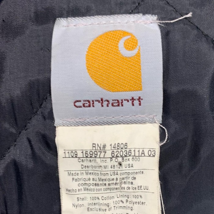 90'S CARHARTT 裏地キルティング ダックジャケット ブラック | Vintage.City 빈티지숍, 빈티지 코디 정보