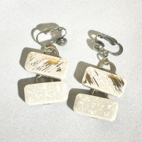 Ivory gold 2 square earring | Vintage.City ヴィンテージ 古着
