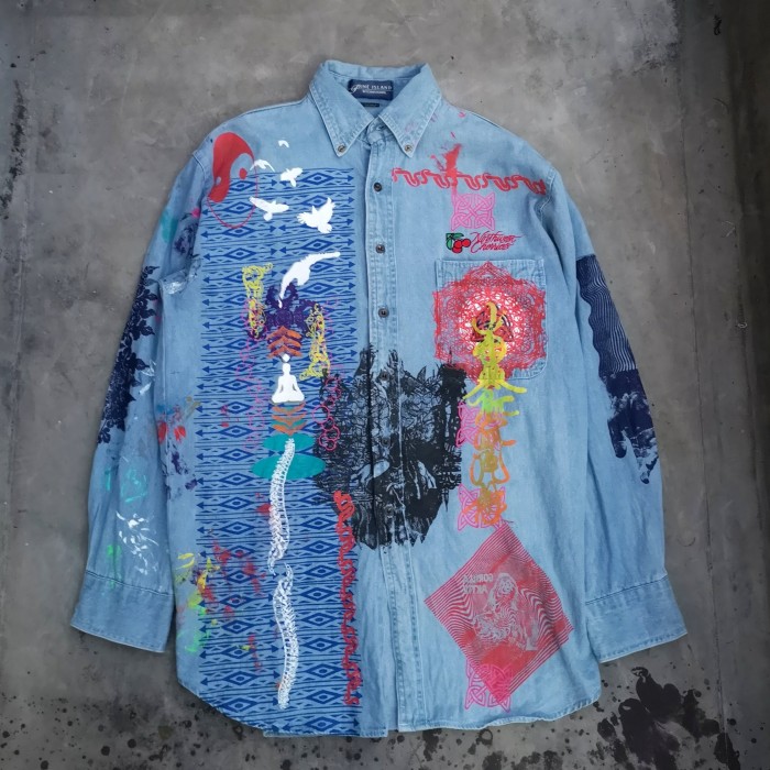 /REMAKE/splash denim shirt | Vintage.City 古着屋、古着コーデ情報を発信