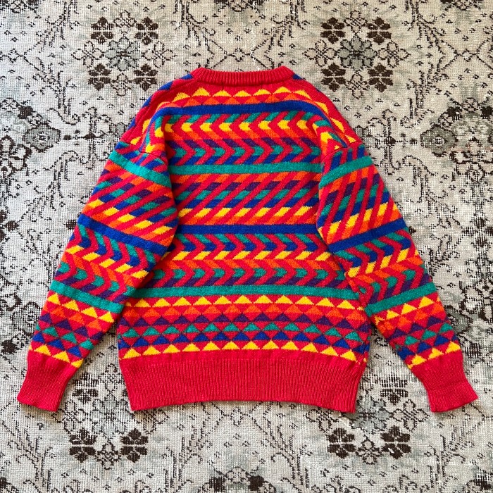 rainbow color knit sweater | Vintage.City 빈티지숍, 빈티지 코디 정보