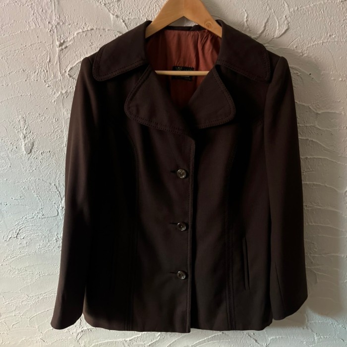brown tailored jacket | Vintage.City 빈티지숍, 빈티지 코디 정보