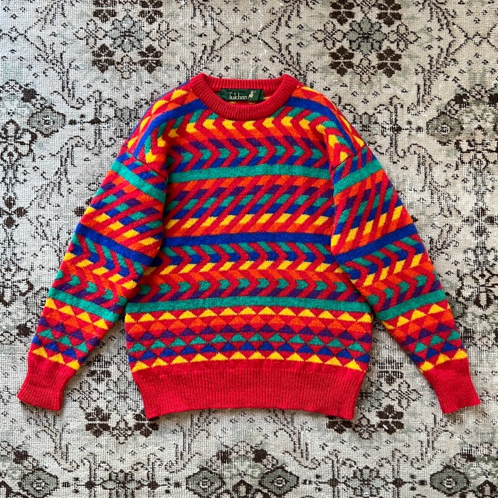 rainbow color knit sweater | Vintage.City 古着屋、古着コーデ情報を発信