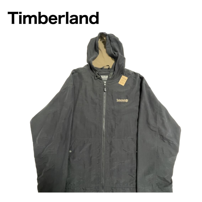 【681】Timberland フード付ナイロンジャケット 黒 XLサイズ | Vintage.City 빈티지숍, 빈티지 코디 정보