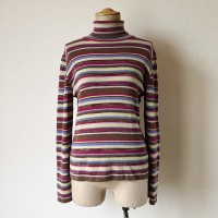 multi border turtle neck sweater | Vintage.City ヴィンテージ 古着