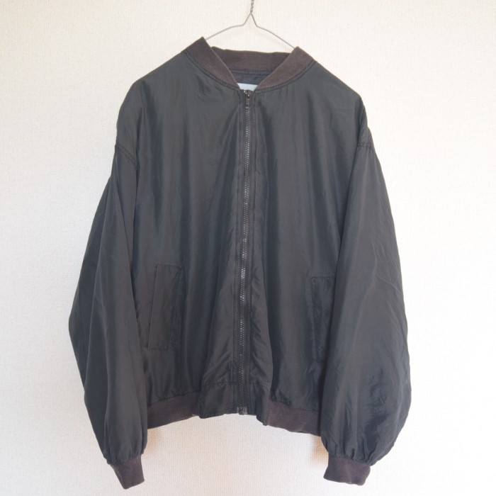 Black Silk Blouson | Vintage.City 古着屋、古着コーデ情報を発信