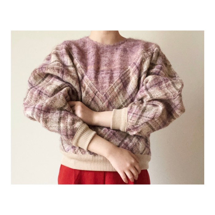tweed mohair sweater | Vintage.City 빈티지숍, 빈티지 코디 정보