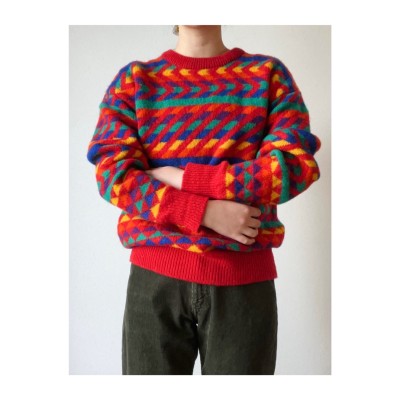 rainbow color knit sweater | Vintage.City Vintage Shops, Vintage Fashion Trends