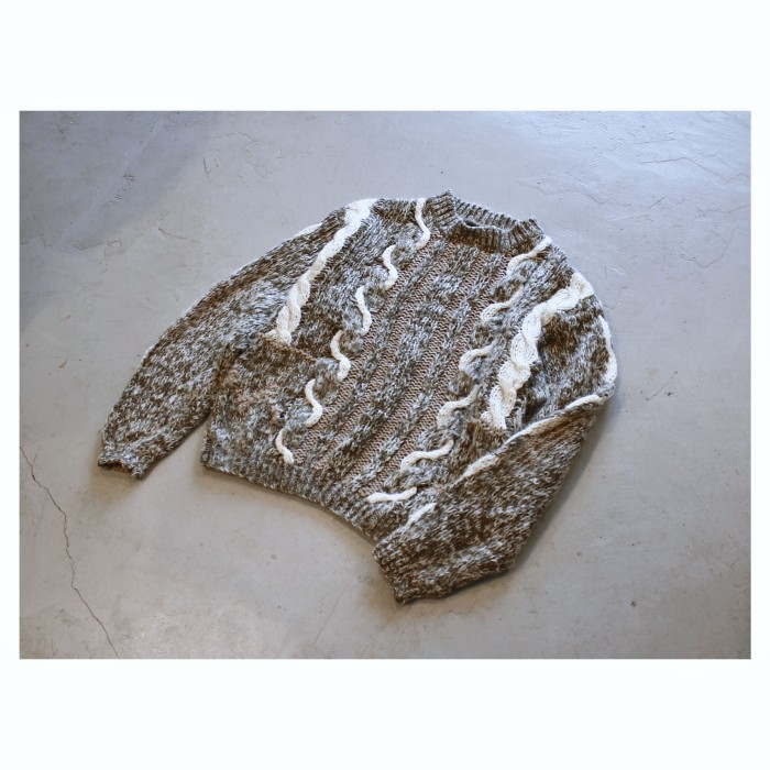 1980s 3D Knit Cable Sweater | Vintage.City 古着屋、古着コーデ情報を発信