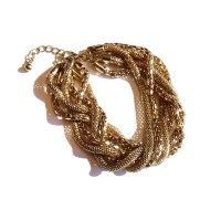 80s Vintage Gold Tone Chain Bracelet | Vintage.City ヴィンテージ 古着