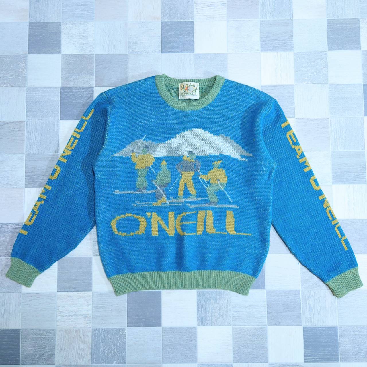 80's O'NEILL ウール ブレンド スキー柄 ニット セーター オニール