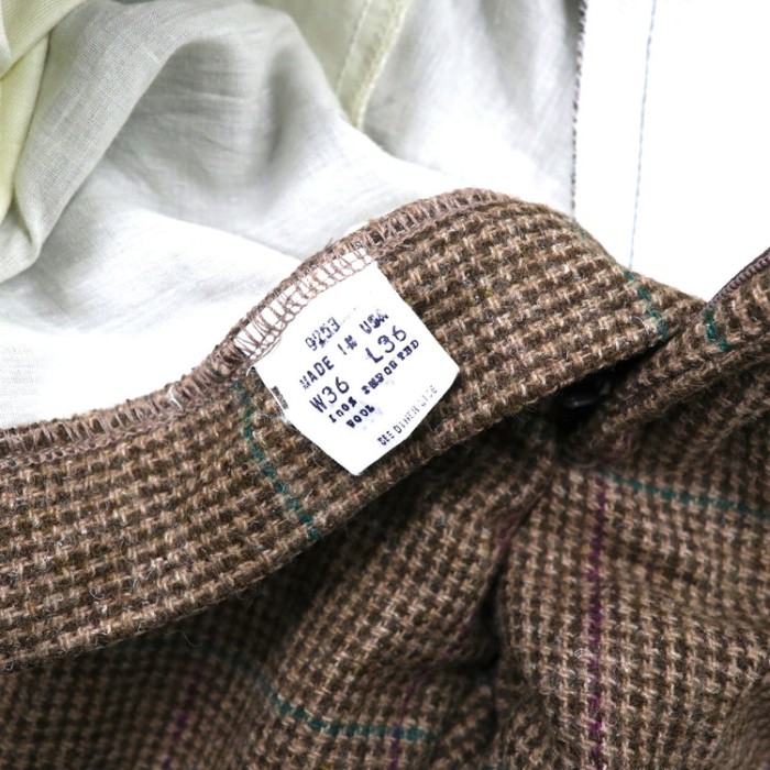 ツイード ワイドスラックスパンツ ブラウン チェック USA製 | Vintage.City 古着屋、古着コーデ情報を発信