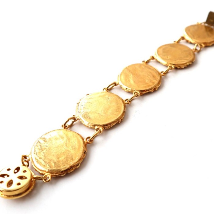 80s vintage gold circle enamel bracelet | Vintage.City 빈티지숍, 빈티지 코디 정보