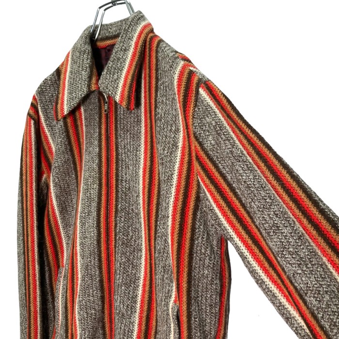 90s Kazac zip-up design knit jacket | Vintage.City 古着屋、古着コーデ情報を発信