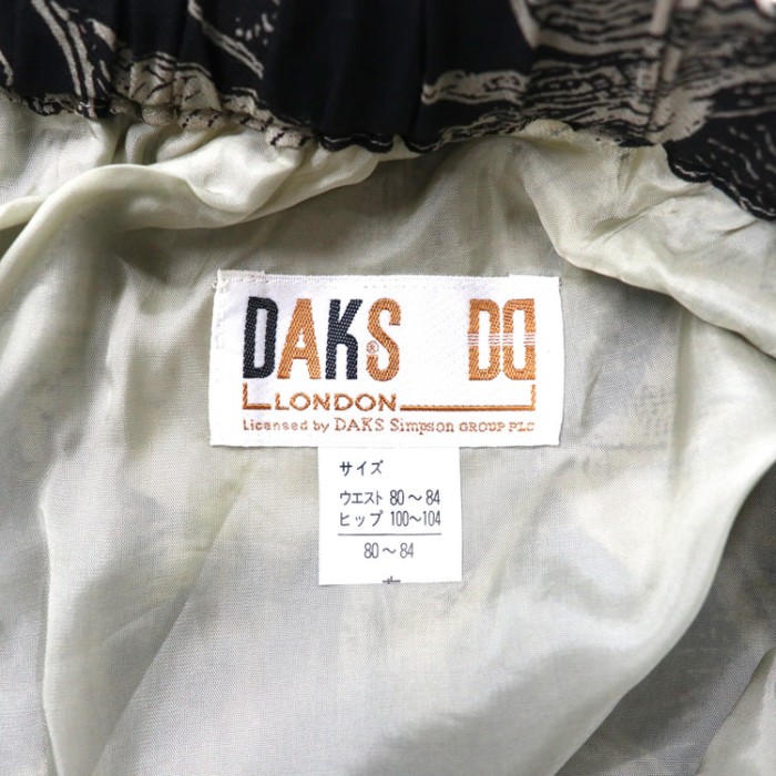 DAKS レトロ フレアスカート 80-84 ブラック コットン 総柄 オールド | Vintage.City 古着屋、古着コーデ情報を発信