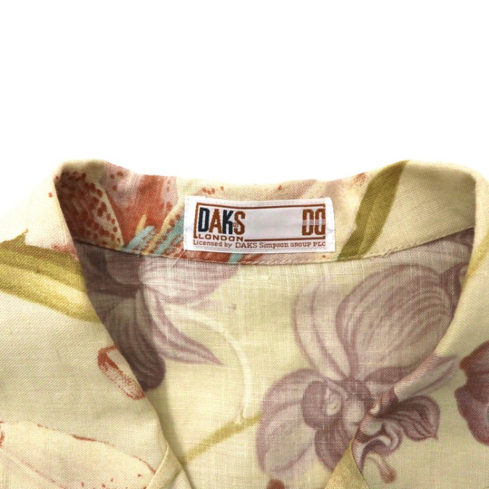 DAKS オープンカラーシャツ リネン 総柄 レトロ オールド 日本製 | Vintage.City 古着屋、古着コーデ情報を発信