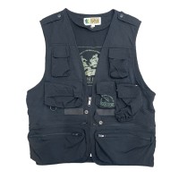 90's Multi Pocket Black Vest #A193 | Vintage.City ヴィンテージ 古着