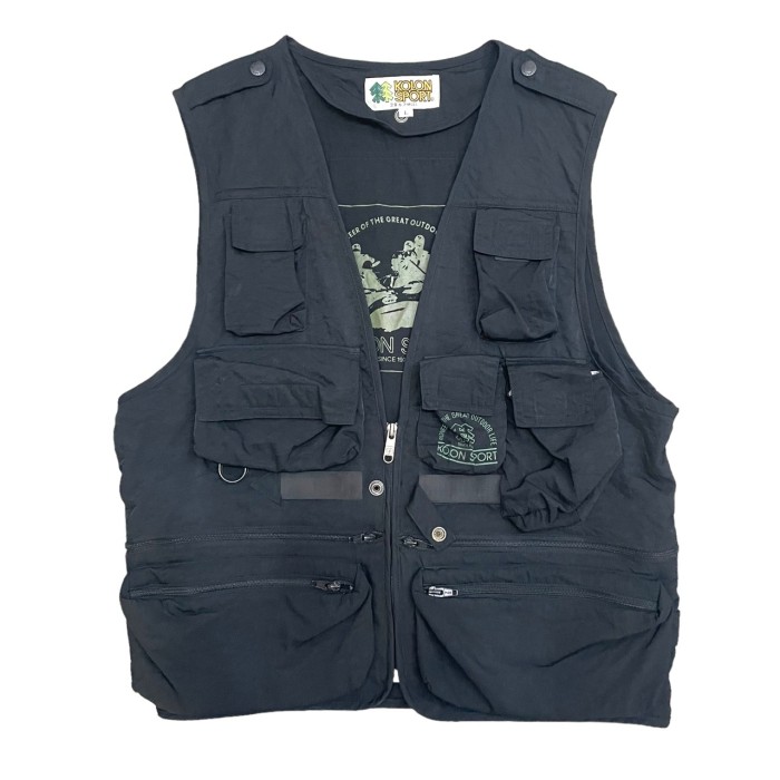 90's Multi Pocket Black Vest #A193 | Vintage.City 빈티지숍, 빈티지 코디 정보